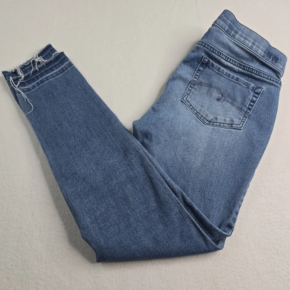 Justice Mid Rise Leggings Youth Girls SZ 16 Rhinestone Embellishments Distressed